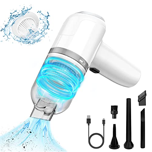 Yeegnar Handstaubsauger Akku 2 in 1, Autostaubsauger USB aufladbar Tragbar Leicht Mini Staubsauger 5000Pa Beutellos Nass & Trocken Handsauger mit Waschbarer Filter, für den Auto, Haus, Küche, Weiß Yeegnar Handstaubsauger Akku 2 in 1, Autostaubsauger USB aufladbar Tragbar Leicht Mini Staubsauger 5000Pa Beutellos Nass & Trocken Handsauger mit Waschbarer Filter, für den Auto, Haus, Küche, Weiß von Yeegnar