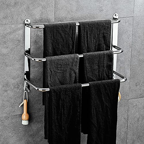 Yeegout No Drill 3-Tiers Handtuchhalter Edelstahl-Handtuchhalter für Bad Küche und Toilette (Silber) von Yeegout