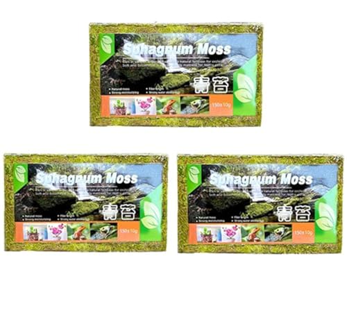 Sphagnum Moos für Pflanzen Orchideen Terrarium Blumenerde Zimmerpflanzen und Reptilien, 150g Torfmoos Terrarienmoos Peat Moss Spagnummoos Natürliches Terrarien Substrat für Orchideen Moos (3 stück) Sphagnum Moos für Pflanzen Orchideen Terrarium Blumenerde Zimmerpflanzen und Reptilien, 150g Torfmoos Terrarienmoos Peat Moss Spagnummoos Natürliches Terrarien Substrat für Orchideen Moos (3 stück) von Yeehliny
