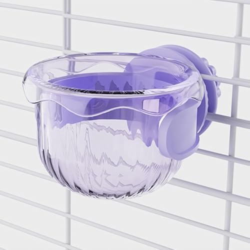 Vogelfutterstation Wellensittiche Vogelkäfig-Futterschalen Papageien Tragbar zum Füttern und Trinken Vogelspender Bewässerungszubehör für Vögel Futterkäfig Zubehör (Lila) von Yeehliny