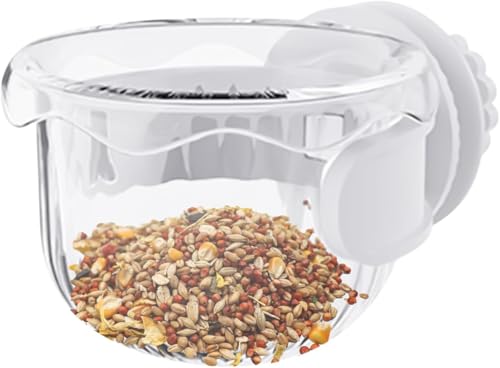 Vogelfutterstation Wellensittiche Vogelkäfig-Futterschalen Papageien Tragbar zum Füttern und Trinken Vogelspender Bewässerungszubehör für Vögel Futterkäfig Zubehör (Weiß) von Yeehliny