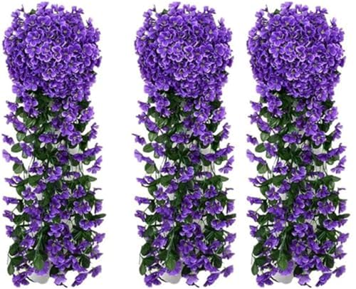 Yeehliny 90CM Künstliche Hängepflanzen Kunstpflanze Hängend Künstlich Hängende Blumen Gefälschte Wisteria Vine Seidenblume-künstliche Glyzinien Blumen für Outdoor Heimdekoration Garten (3 Stück/A) von Yeehliny
