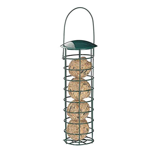 Yeehliny Aufhängen Vogelfutterstation, Wildvögel Futterstationen, Vogelfutter Futterspender, Futterstation Vögel Ständer, Futtersäule mit Dach, Meisenknödelhalter zum Aufhängen für Garten,Eisen (1PC) von Yeehliny