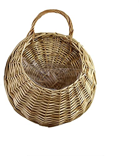 Yeehliny Blumentöpfe aus Rattan, Handgemachte Rattan geflochten Blumentopf zum Aufhängen, Pflanzenkörbe, Korb Geflochten, für Garten, Hochzeit, Hausdekoration, Türdekoration (18x23cm/A) von Yeehliny