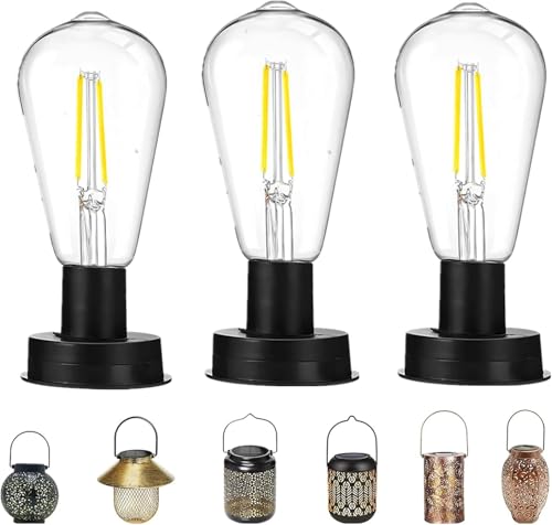 Yeehliny Ersatz Solarleuchten mit Leuchtmittel für Solarlaternen Wasserdicht Solarleuchten Ersatz Solarpanel Solarlampen Ersatzteile Top mit Heller LED-Glühbirn Solar Ersatzdeckel (7cm/3PCS) von Yeehliny
