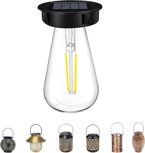 Yeehliny Ersatz Solarleuchten mit Leuchtmittel für Solarlaternen Wasserdicht Solarleuchten Ersatz Solarpanel Solarlampen Ersatzteile Top mit Heller LED-Glühbirn Solar Ersatzdeckel (8cm/1PCS) von Yeehliny