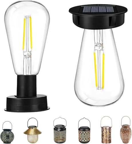 Yeehliny Ersatz Solarleuchten mit Leuchtmittel für Solarlaternen Wasserdicht Solarleuchten Ersatz Solarpanel Solarlampen Ersatzteile Top mit Heller LED-Glühbirn Solar Ersatzdeckel (8cm/2PCS) von Yeehliny