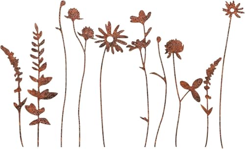 Yeehliny Gartenstecker Roststecker Rost Metallblumen für draußen, Dekostecker Beetstecker Blumenstecker Gartenpfähle Metall Rostiger Blumen Gartendeko für Rasen, Hof, Gehweg, Blumengarten (F/10pcs) Yeehliny Gartenstecker Roststecker Rost Metallblumen für draußen, Dekostecker Beetstecker Blumenstecker Gartenpfähle Metall Rostiger Blumen Gartendeko für Rasen, Hof, Gehweg, Blumengarten (F/10pcs) von Yeehliny