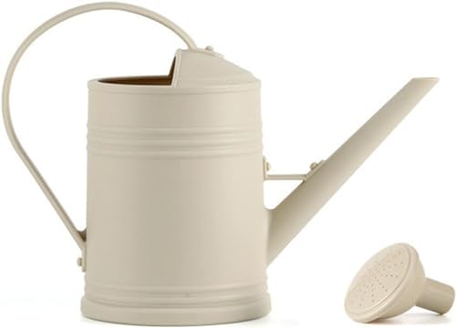 Yeehliny Gießkanne 2 Liter, Gießkanne Zimmerpflanzen, Klein Indoor Gießkanne Kunststoff Gartengießkanne mit Abnehmbarer Brause Pflanzengießkanne Blumengießkanne Dekogießkanne (Beige) von Yeehliny