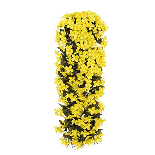 Yeehliny Künstlich Hängende Blumen, Blauregen Efeublumen Künstlicher Hängender Glyzinien, Kunstblumen Veilchen Hgende Blumen Hängeblumen Für Hochzeit Garten Wand Party Home Dekor 70CM (1PC/Gelb) von Yeehliny