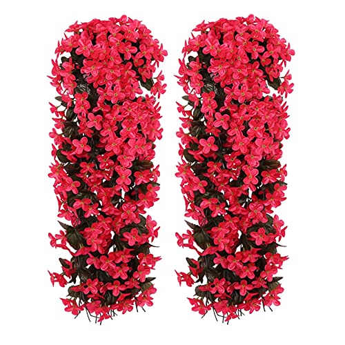 Yeehliny Künstlich Hängende Blumen, Blauregen Efeublumen Künstlicher Hängender Glyzinien, Kunstblumen Veilchen Hgende Blumen Hängeblumen Für Hochzeit Garten Wand Party Home Dekor 70CM (2PCS/Rot) von Yeehliny