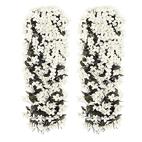 Yeehliny Künstlich Hängende Blumen, Blauregen Efeublumen Künstlicher Hängender Glyzinien, Kunstblumen Veilchen Hgende Blumen Hängeblumen Für Hochzeit Garten Wand Party Home Dekor 70CM (2PCS/Weiß) von Yeehliny