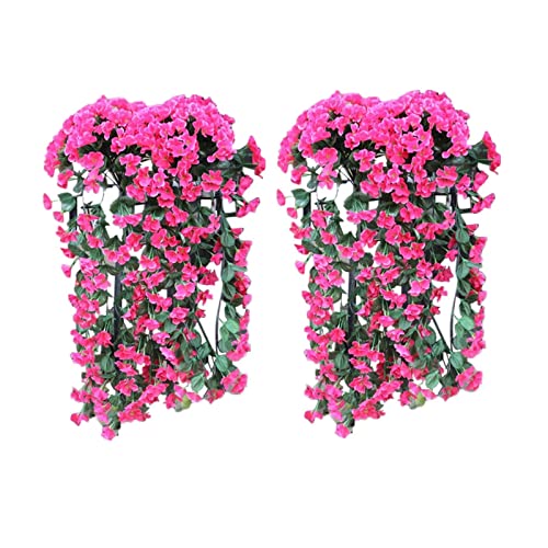 Yeehliny Künstlich Hängende Blumen, Blauregen Hängende Kunstblumen für Hochzeit Haus Dekoration Violette Blumen Wand Glyzinien Kunstblumen Plastikblumen Hängende Plastikpflanzen (2pcs -E) von Yeehliny