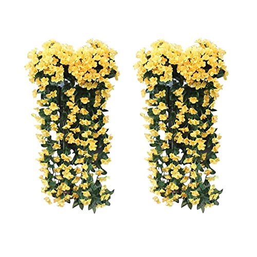 Yeehliny Künstlich Hängende Blumen, Blauregen Hängende Kunstblumen für Hochzeit Haus Dekoration Violette Blumen Wand Glyzinien Kunstblumen Plastikblumen Hängende Plastikpflanzen (2pcs -H) von Yeehliny