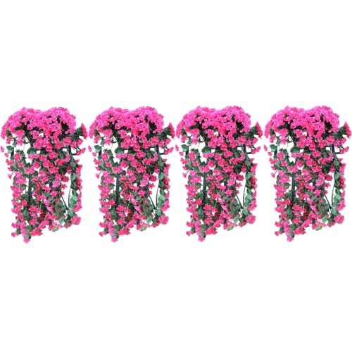 Yeehliny Künstlich Hängende Blumen, Blauregen Hängende Kunstblumen für Hochzeit Haus Dekoration Violette Blumen Wand Glyzinien Kunstblumen Plastikblumen Hängende Plastikpflanzen (4pcs -E) von Yeehliny