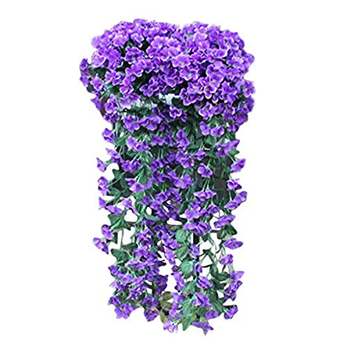 Yeehliny Künstlich Hängende Blumen, Blauregen Hängende Kunstblumen für Hochzeit Haus Dekoration Violette Blumen Wand Glyzinien Kunstblumen Plastikblumen Hängende Plastikpflanzen (A) von Yeehliny