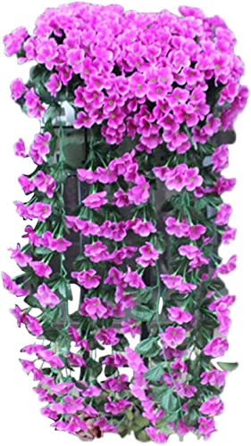 Yeehliny Künstlich Hängende Blumen, Blauregen Hängende Kunstblumen für Hochzeit Haus Dekoration Violette Blumen Wand Glyzinien Kunstblumen Plastikblumen Hängende Plastikpflanzen (D*) von Yeehliny