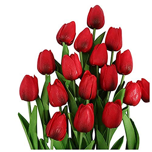 Yeehliny Künstliche Blumen Gefälschte Blume Tulpe Künstliche Tulpen Strauß Tulpen-Blumen Elegante Dekoration für Brauthochzeits-Bankett-Partei,Hauptküche 10 Stück (3#) von Yeehliny