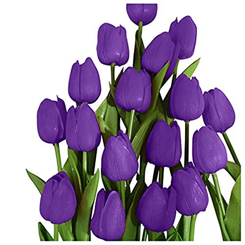 Yeehliny Künstliche Blumen Gefälschte Blume Tulpe Künstliche Tulpen Strauß Tulpen-Blumen Elegante Dekoration für Brauthochzeits-Bankett-Partei,Hauptküche 10 Stück (9#) von Yeehliny