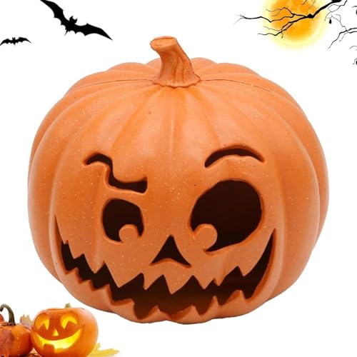 Yeehliny Kürbis Laterne Deko Halloween Deko Kürbis Herbst Deko Leuchtende Ausgehöhlte Kürbislaterne Garten Outdoor Kürbis Windlicht Laternen mit Gesicht LED Lichter für Herbstdeko Teelichter (#03) von Yeehliny