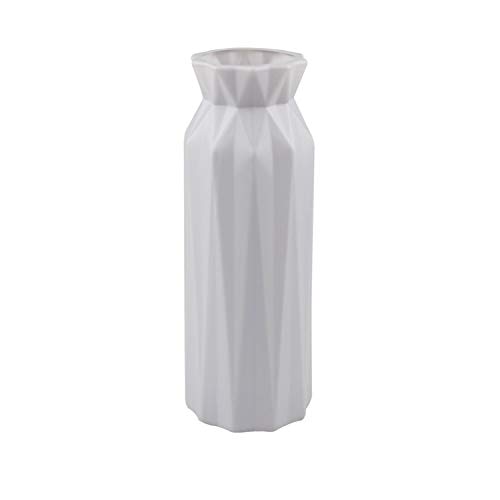 Yeehliny Kunststoff Vasen Moderne Dekorative Blumenvase, Dekorative Desktop Ornament Kunststoff Vase Vasen für pampasgras, Blumenarrangement, Dekorative Vase für Wohnzimmer, Tisch Zuhause Büro (Grau) von Yeehliny