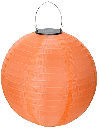 Yeehliny LED-Solar-Laterne, Wiederverwendbare Papierlampe Lampions zur Dekoration Papierlampions Für Drinnen & Draußen, Wasserdicht, Outdoor, Hochzeit, Fest, Dekor-Lampe (Orange, 8 inch) von Yeehliny