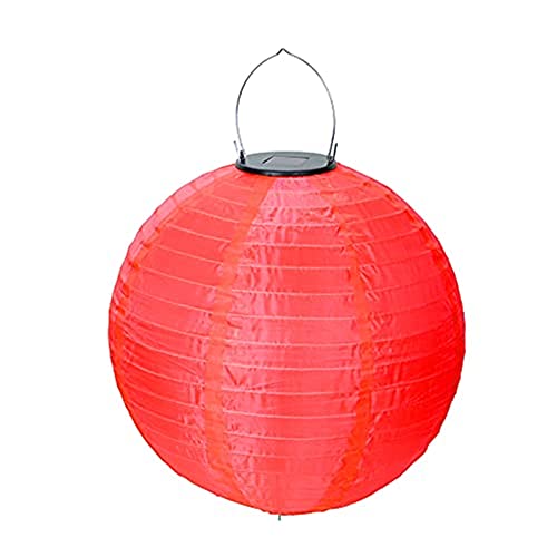 Yeehliny LED-Solar-Laterne, Wiederverwendbare Papierlampe Lampions zur Dekoration Papierlampions Für Drinnen & Draußen, Wasserdicht, Outdoor, Hochzeit, Fest, Dekor-Lampe (Rot, 8 inch) von Yeehliny