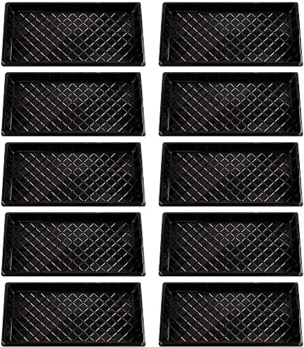 Yeehliny Pflanz-Tabletts für den Garten, Anzuchtschalen aus Kunststoff, Pflanzschale Anzuchtkasten Ausbreitungsstarter Anzuchtschale Pflanzschalen 54 x 28 x 5 cm (ohne Löchern, 10 Stück) von Yeehliny