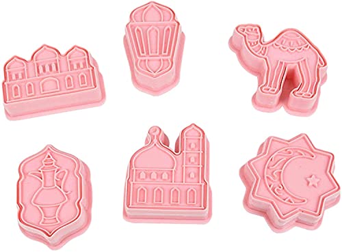 Yeehliny Ramadan Cookie Mold Silikon Kamel Mond Stern Keks Form Keks Formen Mubarak Ausstech Formen DIY Fondant Kuchen Backen Werkzeuge Eid Mubarak Party Decor (6Pcs /set) von Yeehliny
