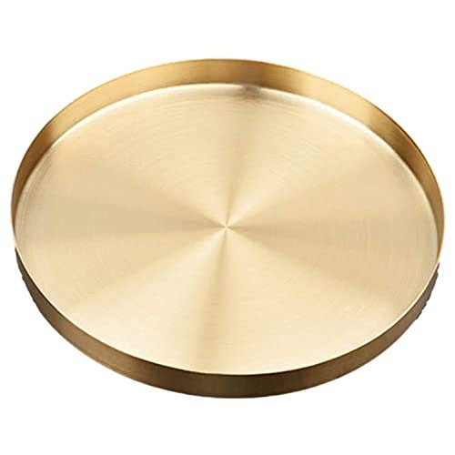 Yeehliny Runde Serviertablett Servierteller Küche Obst Lebensmittel Dessert Party Servierteller Ornamente Schmuck Tablett Kosmetiktablett für Schlüssel Ringe Halsketten Ohrringe (12.5cm) von Yeehliny