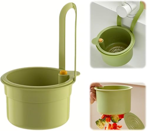 Yeehliny Sieb für Spülbecken Aufhängbar Spülbecken Sieb Wasserhahn Hängend Snap-Button Abflusssieb Küchenspüle Siebkorb Abnehmbare Waschbecken Sieb für Waschen/Organizer (1PC-Grün) von Yeehliny