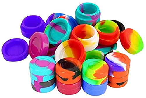 Yeehliny Silikon Dab Behälter Silikon Wachs Behälter Silikonbehälter Wachsöl Silikonbehälter Tupferbehälter Kleine Runde Behälter Antihaft-silikonöl Küche Konzentratbehälter (3ml, 30PCS) von Yeehliny