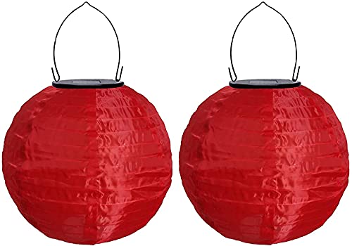 Yeehliny Solar Lampions Außen Wetterfest Solar LED Laterne Wasserdicht Nylon Garten Laterne Solarlaterne für außen Hängend Solarlampiongs Runder Lampenschirm Garten Deko Außendeko (30cm/2PCS/Rot) Yeehliny Solar Lampions Außen Wetterfest Solar LED Laterne Wasserdicht Nylon Garten Laterne Solarlaterne für außen Hängend Solarlampiongs Runder Lampenschirm Garten Deko Außendeko (30cm/2PCS/Rot) von Yeehliny