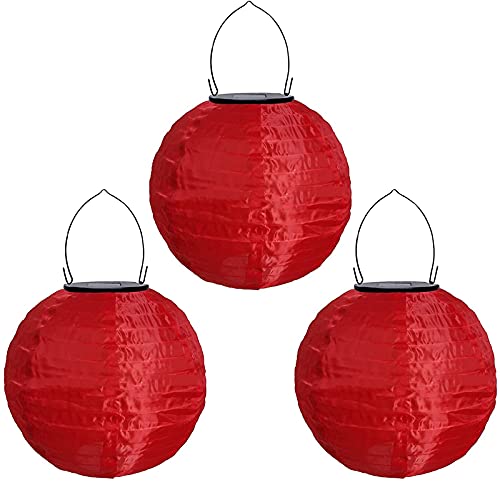 Yeehliny Solar Lampions Außen Wetterfest Solar LED Laterne Wasserdicht Nylon Garten Laterne Solarlaterne für außen Hängend Solarlampiongs Runder Lampenschirm Garten Deko Außendeko (20cm/3PCS/Rot) Yeehliny Solar Lampions Außen Wetterfest Solar LED Laterne Wasserdicht Nylon Garten Laterne Solarlaterne für außen Hängend Solarlampiongs Runder Lampenschirm Garten Deko Außendeko (20cm/3PCS/Rot) von Yeehliny