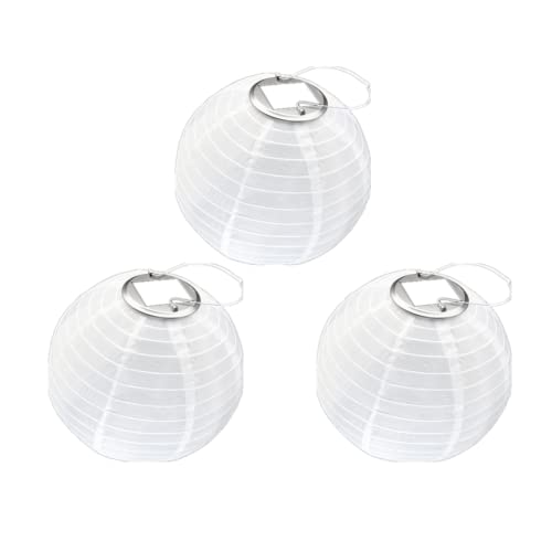 Yeehliny Solar Lampions außen Wetterfest 30cm Lampingions Lampion Solar Outdoor IP55 Wasserdicht Solarlaterne Hängende Nylon Laterne für Garten, Balkon, Hof, Hochzeit, Party Deko (3pcs/Weiß) von Yeehliny