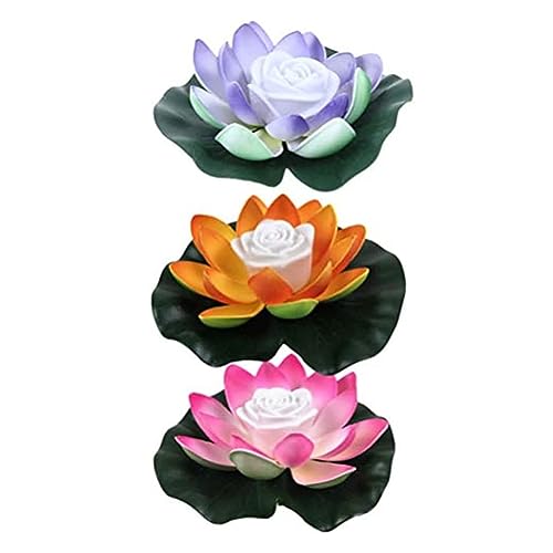 Yeehliny Solarbetriebene 18cm Lotus Laterne, Wasserdichte LED Garten Pool Licht, Schwimmende Laterne, Künstliche Lotusblüten Seerosen Licht Wasserlaterne für Garten Teich Terrasse von Yeehliny