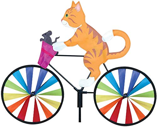 Yeehliny Windmühle Garten Windmühle Katze Fahrrad Windrad Kinder Gartenstecker Gartendeko Windspiel Garten Wetterfest Gartenstecker in tierischem Design, Kinder, Balkon oder Terrasse (A) von Yeehliny