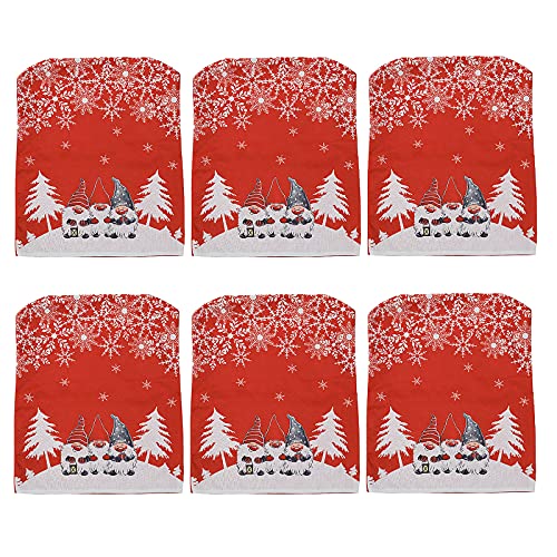 Yeekg Weihnachten Stuhlbezug Dekoration, 55,9 x 45,7 cm Abnehmbarer Stuhlschutz Slipcovers Bedruckt Weihnachten Muster Weihnachten Stuhl Rückabdeckung für Zuhause, Küche, Party, Restaurant von Yeekg