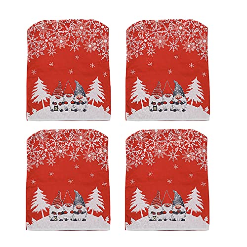 Yeekg Weihnachten Stuhlbezug Dekoration, 55,9 x 45,7 cm Abnehmbarer Stuhlschutz Slipcovers Bedruckt Weihnachten Muster Weihnachten Stuhl Rückabdeckung für Zuhause, Küche, Party, Restaurant von Yeekg