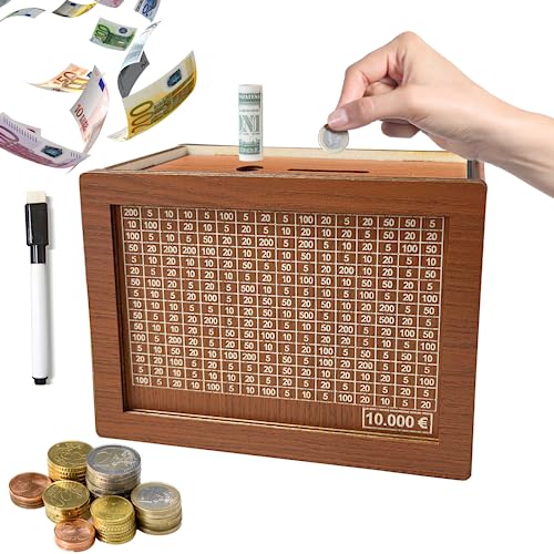 SparBox,Sparbox Mit Zahlen Ankreuzen,Spardose 10000 Euro,Retro Spardose Holz,Spardose Zum Ankreuzen,Die Neue Spardose,Urlaubskasse Spardose für Scheine für Erwachsene Kinder,20x14.5x7.6cm SparBox,Sparbox Mit Zahlen Ankreuzen,Spardose 10000 Euro,Retro Spardose Holz,Spardose Zum Ankreuzen,Die Neue Spardose,Urlaubskasse Spardose für Scheine für Erwachsene Kinder,20x14.5x7.6cm von Yeelan