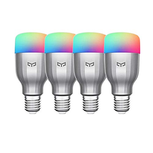 Yeelight 9W RGB WiFi Dimmbare Glühbirne Telefon App Sprachsteuerung Kompatibel mit Alexa, Google Assistant (4-Pack) von Yeelight