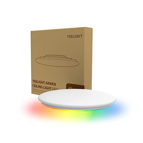 Yeelight Arwen 550C Buntes Ambiente Smart LED-Deckenleuchte mit Mondmodus, RGB 2700K-6500K Diammable, Kompatibel mit Alexa, Google Assistant und SmartThings von Yeelight