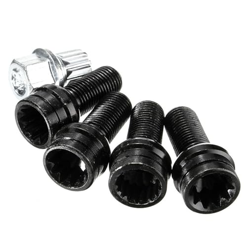 Radschrauben aus Stahl, Diebstahlsicherung, Radschutzschrauben, M14 x 1,5 mm, 4 Stück von Yeeliv