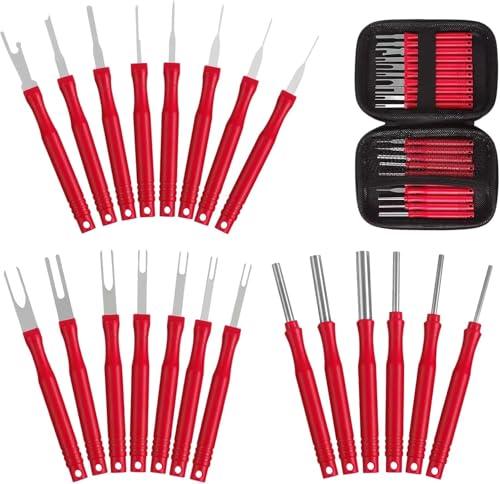 Terminal-Entfernungswerkzeug-Set, 21-teiliges Stiftausdreher-Werkzeug, Stiftentfernungswerkzeug-Set mit einer Schutztasche für die meisten Steckverbinderklemmen (21-teiliges Stiftausdreher-Werkzeug) von Yeeliv
