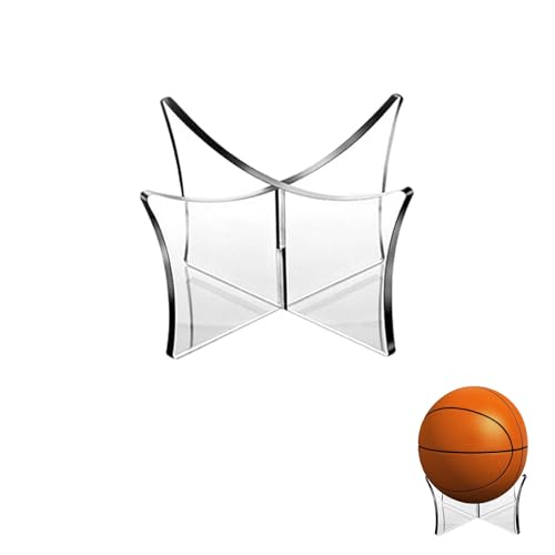 Ballhalter,Fußball Display Ständer Acryl Basketball Ständer Rugby-Ball Ballständer Klarer Fußball Ballaufbewahrung Regal mini halterung Volleyball Halter Sport Ball Vitrine für Heimschule(Schwarz) von Yeenano