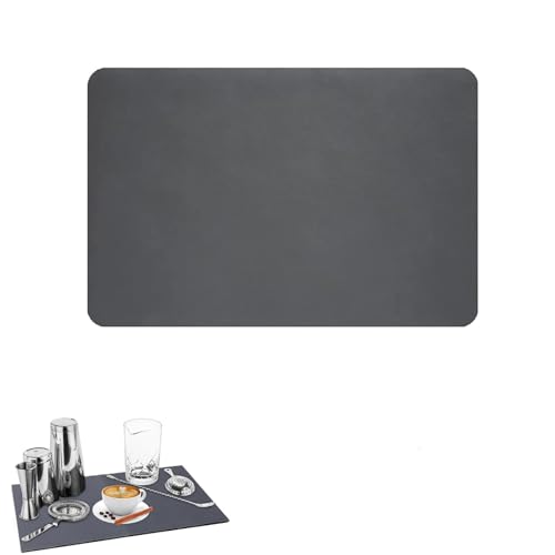 Yeenano Abtropfmatte Geschirr,Kaffeemaschine Abtropfmatte Saugfähige Abtropfmattes,Abtropfmattes Küche,Kaffee Zubehör Saugfähige Unterlage Geschirr Spüle für die Küche(Dunkelgrau 30 x 40cm) von Yeenano