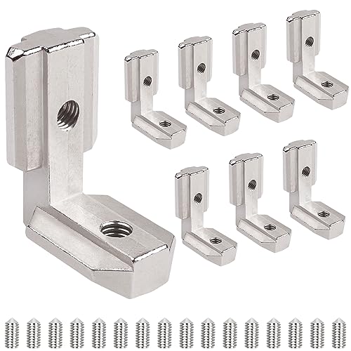 Yeepeo 8 × T-Nut Innenwinkel 4040 M6 Eckverbinder, Aluprofile Nut 8 T Slot 90° L-Form Zinklegierung Inneneckverbinder mit Schrauben T Slot Nut Außenwinkel Winkelwinkel für Aluminiumprofil 40-Serie von Yeepeo