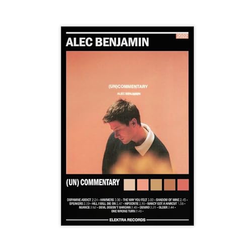 Yeepi Alec Benjamin (Un) Kommentaralbum-Cover, Leinwand-Poster, Schlafzimmer-Dekor, Sportlandschaft, Büro, Raumdekoration, Geschenk, ungerahmt, 40 x 60 cm von Yeepi