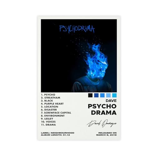 Yeepi Dave Poster, Psychodrama-Tracklist-Album, Poster, Leinwandposter, Wandkunst, Dekordruck, Bild, Gemälde für Wohnzimmer, Schlafzimmer, Dekoration, ungerahmt, 40 x 60 cm Yeepi Dave Poster, Psychodrama-Tracklist-Album, Poster, Leinwandposter, Wandkunst, Dekordruck, Bild, Gemälde für Wohnzimmer, Schlafzimmer, Dekoration, ungerahmt, 40 x 60 cm von Yeepi