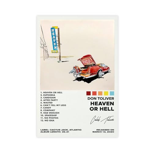 Yeepi Don Toliver Poster, Himmel oder Hölle, Albumcover, Poster, Leinwand, Poster, Schlafzimmer-Dekor, Sportlandschaft, Büro, Raumdekoration, Geschenk, ungerahmt, 30 x 45 cm Yeepi Don Toliver Poster, Himmel oder Hölle, Albumcover, Poster, Leinwand, Poster, Schlafzimmer-Dekor, Sportlandschaft, Büro, Raumdekoration, Geschenk, ungerahmt, 30 x 45 cm von Yeepi